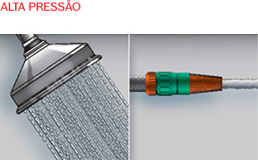 detalhe de chuveiro com alta pressão